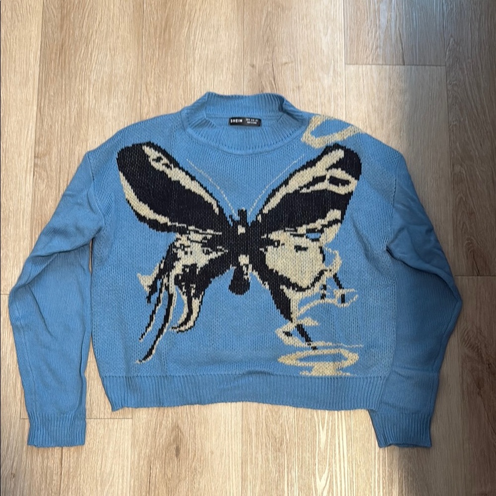Blue Butterfly Sweater
